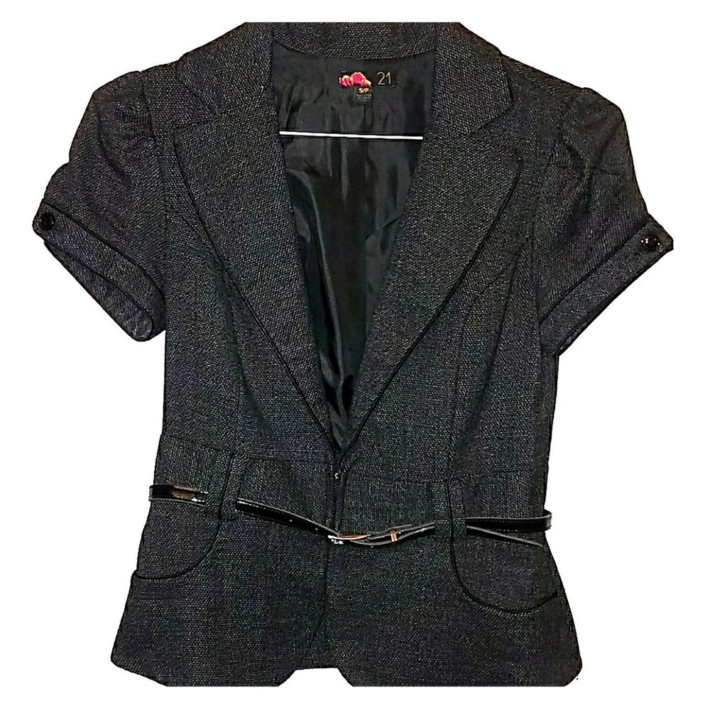 Forever 21 gray black short sleeve jacket
